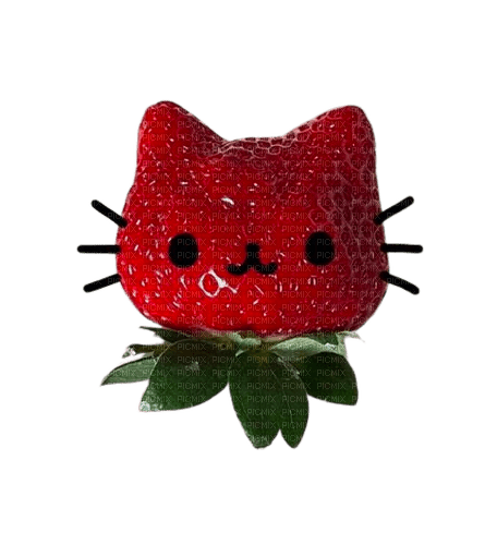cute cat strawberry :3c - bezmaksas png