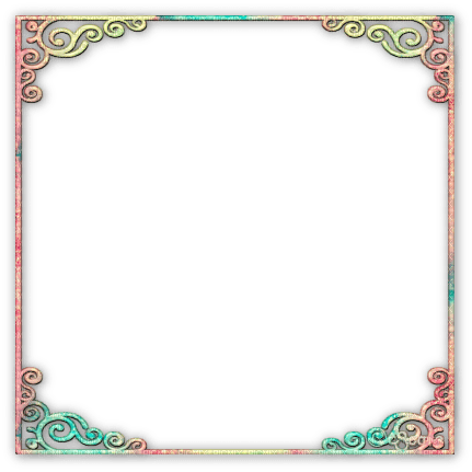 soave frame art deco corner pink green yellow - 免费PNG