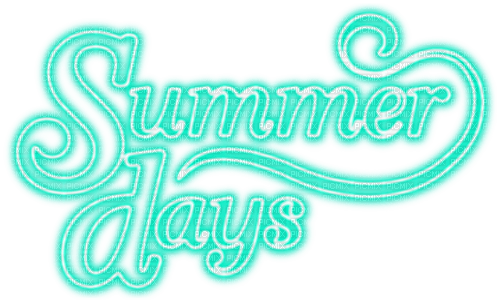 Summer Days.Text.Teal - png gratuito