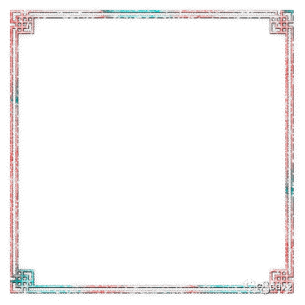 soave frame oriental art deco animated pink teal - 免费动画 GIF