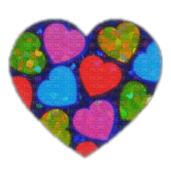 Colorful heart sticker - 免费PNG