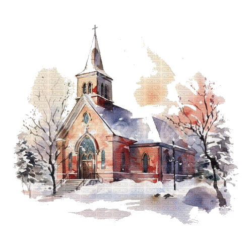 church winter christmas  noel - Zdarma animovaný GIF