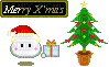 Kawaii Merry Xmas Christmas tree animated - GIF animado grátis
