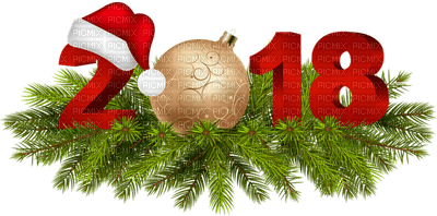 Kaz_Creations New Year Deco Text  2018 - zdarma png
