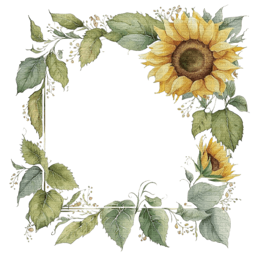 Tournesol.Sunflower.Cadre.Frame.Victoriabea - ingyenes png