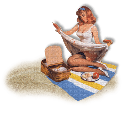 femme sur le sable - nemokama png