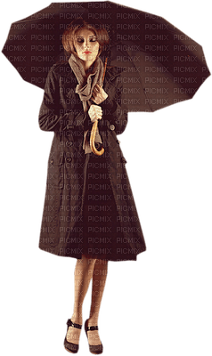 woman with umbrella - ilmainen png