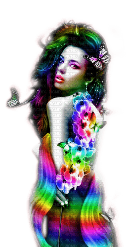 Woman.Fantasy.Rainbow - KittyKatLuv65 - png ฟรี