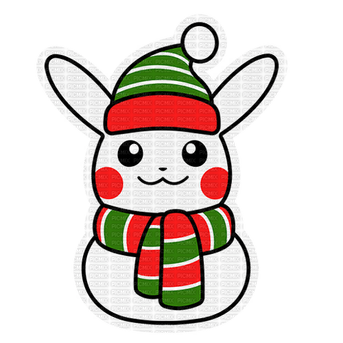 pikachu snowman sticker pokemon go - png ฟรี