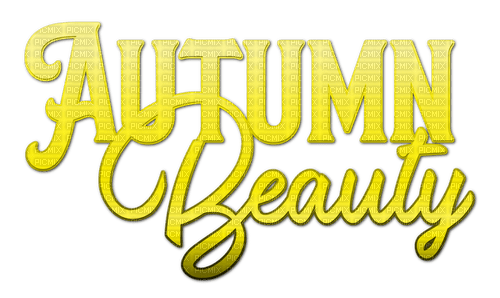 Autumn Beauty.Text.Yellow - KittyKatLuv65 - png ฟรี