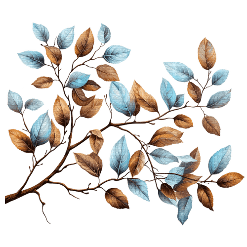 brown blue leaves Bb2 - безплатен png
