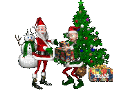 santa and his helper - GIF animate gratis