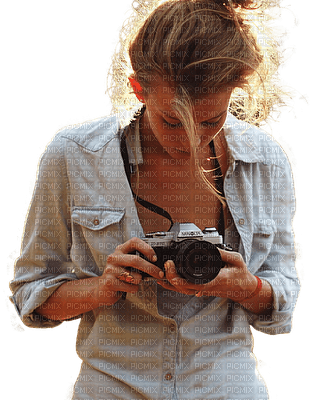 woman with camera bp - PNG gratuit