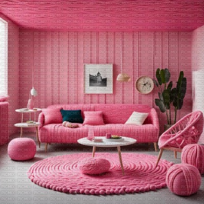 Pink Yarn Living Room - zdarma png