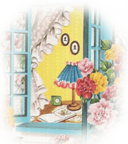 White blue yellow window deco [Basilslament] - δωρεάν png