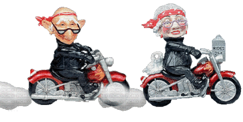 grandma fun motorcycle - Gratis geanimeerde GIF