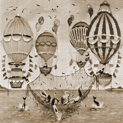 soave background animated  balloon sea sepia - Free animated GIF