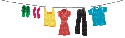 clothesline hanging laundry gif corde â linge - GIF animé gratuit