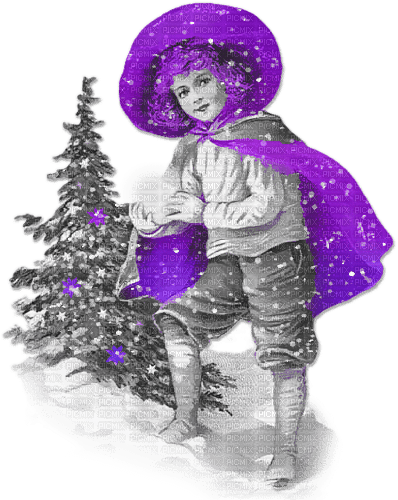 soave boy children winter vintage christmas tree - png gratis