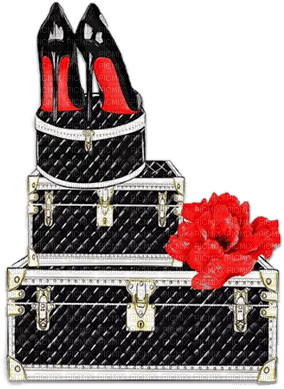 soave deco fashion flowers shoe box suitcase - 免费PNG