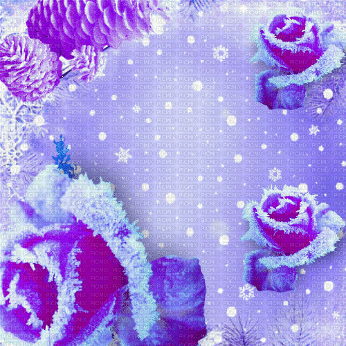 LU / Bg. winter snow flake.flower.purple.idca - GIF animado grátis