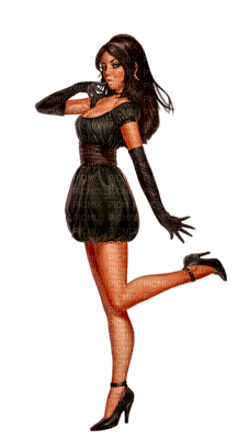 Kaz_Creations Woman Femme Black - PNG gratuit