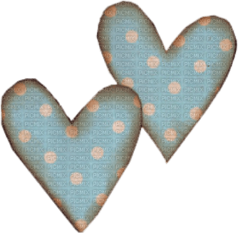 vintage blue paper hearts Bb2 - darmowe png