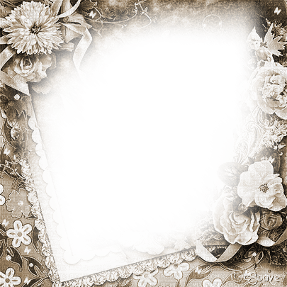 soave frame vintage flowers lace sepia - Free PNG