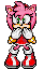 pixel amy rose sprite blowing a kiss - Free animated GIF
