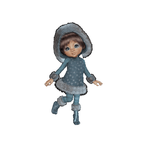 Cookie Doll Bleu Winter Danse:) - Darmowy animowany GIF