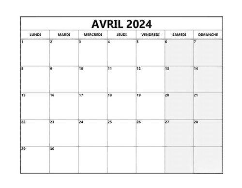 loly33 calendrier avril - 免费PNG