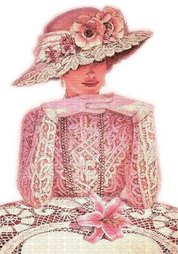 Rena pink Vintage Lady Woman Frau - png ฟรี