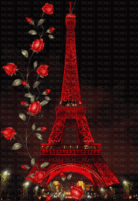 Eiffel Tower red - GIF animado grátis