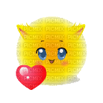 smiley fun face yellow deco tube animation gif anime animated emotions love heart coeur