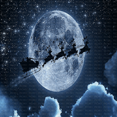 christmas bg santa moon gif noel lune fond - Free animated GIF - PicMix
