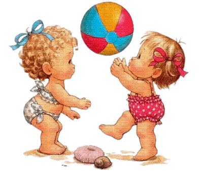 Kaz_Creations  Baby Enfant Child Girl Friends Beach Playing - png ฟรี
