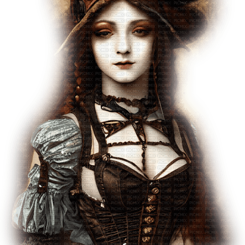 kikkapink autumn gothic steampunk woman - ilmainen png