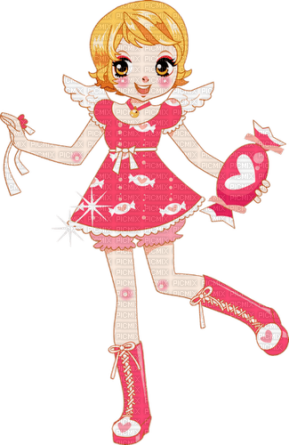 candy girl pink anime - besplatni png