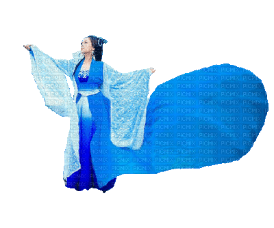 Femme bleue - Gratis animerad GIF
