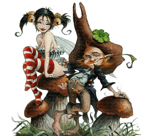 fairy with gnome by nataliplus - png ฟรี