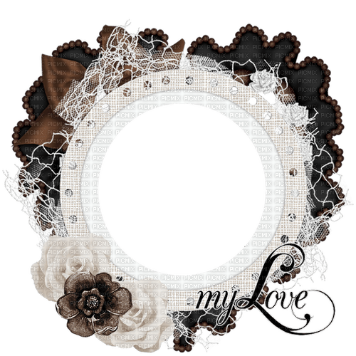 lace round frame Bb2 - Free PNG