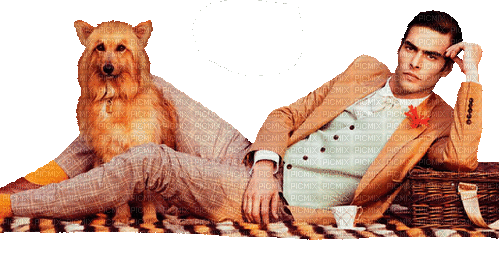 man hund---man and dog - Darmowy animowany GIF