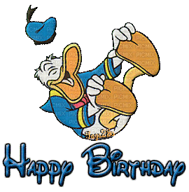 Donad Duck Happy Birthday - Ilmainen animoitu GIF