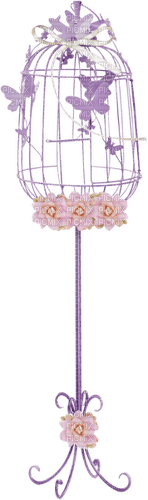 Cage Papillon Lilas Rose:) - Free PNG