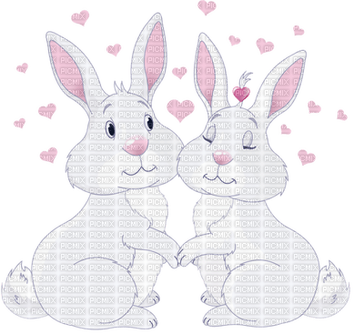 Kaz_Creations Valentine Deco Love Cute Bunnies Bunny - png grátis