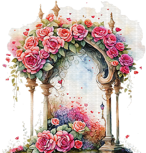 sm3 pink roses rose flowers spring animated - 免费动画 GIF