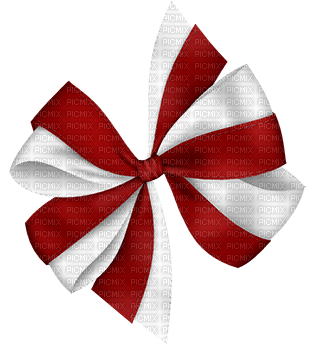 red and white-bow-deco-minou52 - png ฟรี