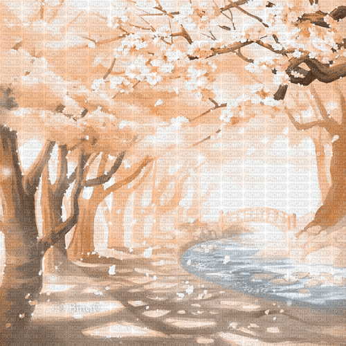 Y.A.M._Japan Spring landscape background - Ilmainen animoitu GIF