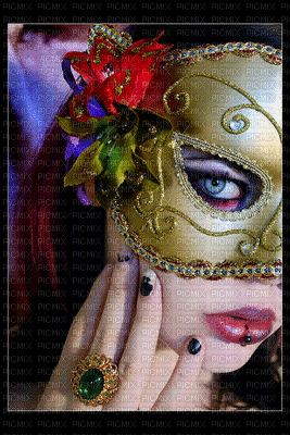 woman with mask bp - GIF animé gratuit