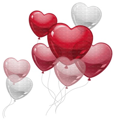 Kaz_Creations Valentine Deco Love Balloons Hearts - PNG gratuit